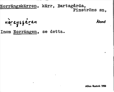 Bild på arkivkortet för arkivposten Norrängskärren
