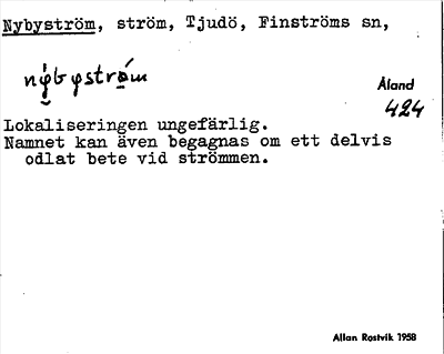 Bild på arkivkortet för arkivposten Nybyström