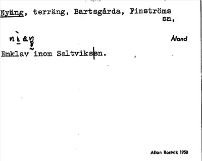 Bild på arkivkortet för arkivposten Nyäng