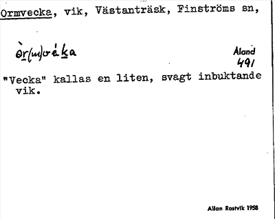 Bild på arkivkortet för arkivposten Ormvecka