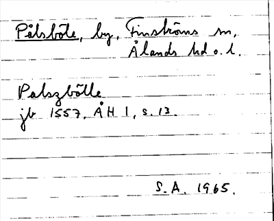 Bild på arkivkortet för arkivposten Pålsböle