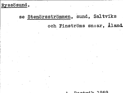 Bild på arkivkortet för arkivposten Ryssösund, se Stenörsströmmen