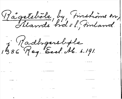 Bild på arkivkortet för arkivposten Rågetsböle
