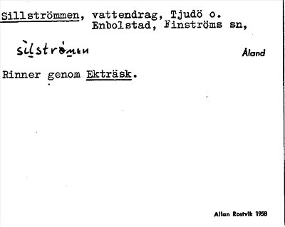 Bild på arkivkortet för arkivposten Sillströmmen