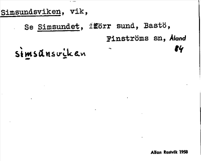 Bild på arkivkortet för arkivposten Simsundsviken