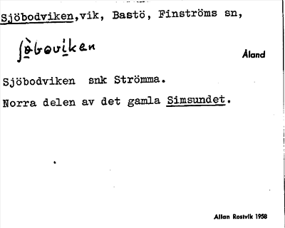 Bild på arkivkortet för arkivposten Sjöbodviken