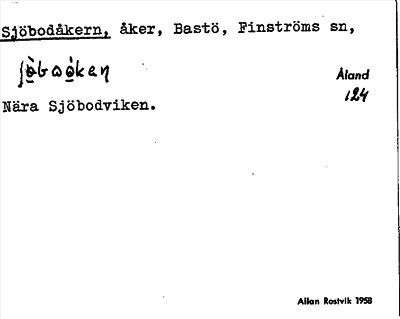 Bild på arkivkortet för arkivposten Sjöbodåkern
