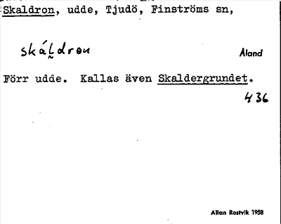Bild på arkivkortet för arkivposten Skaldron