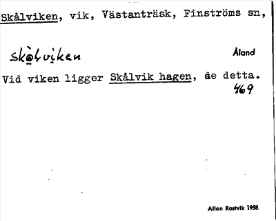 Bild på arkivkortet för arkivposten Skålviken
