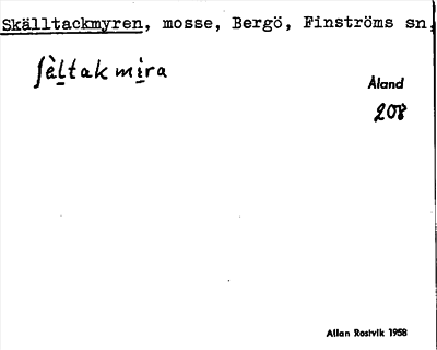 Bild på arkivkortet för arkivposten Skälltackmyren