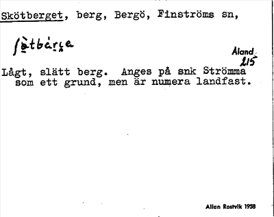 Bild på arkivkortet för arkivposten Skötberget