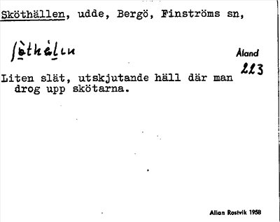 Bild på arkivkortet för arkivposten Sköthällen