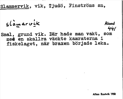 Bild på arkivkortet för arkivposten Slammervik