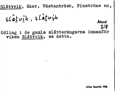 Bild på arkivkortet för arkivposten Slåttvik