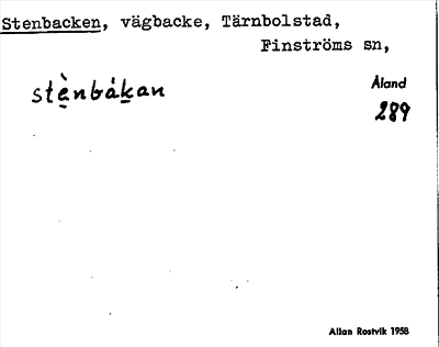 Bild på arkivkortet för arkivposten Stenbacken