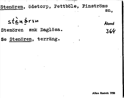 Bild på arkivkortet för arkivposten Stenören