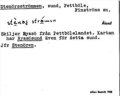Bild på arkivkortet för arkivposten Stenörsströmmen