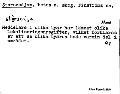 Bild på arkivkortet för arkivposten Storsvedjan