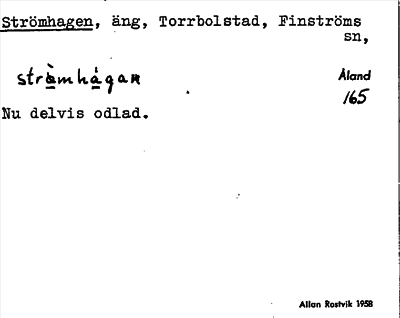 Bild på arkivkortet för arkivposten Strömhagen