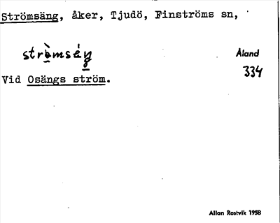 Bild på arkivkortet för arkivposten Strömsäng