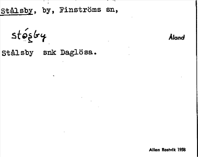 Bild på arkivkortet för arkivposten Stålsby