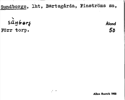 Bild på arkivkortet för arkivposten Sundborgs
