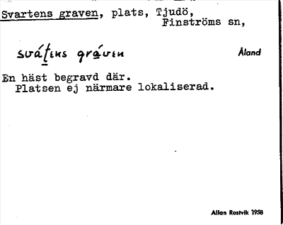 Bild på arkivkortet för arkivposten Svartens graven