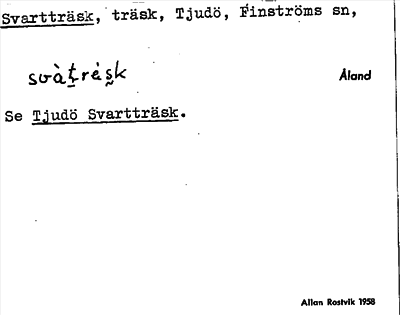 Bild på arkivkortet för arkivposten Svartträsk