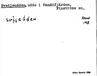 Bild på arkivkortet för arkivposten Svedjeudden
