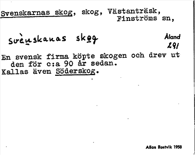 Bild på arkivkortet för arkivposten Svenskarnas skog