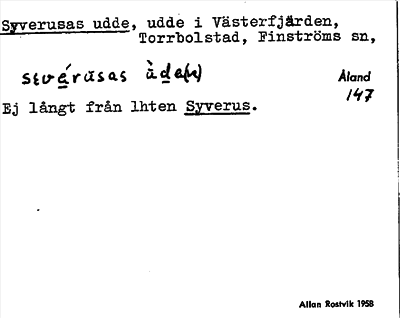 Bild på arkivkortet för arkivposten Syverusas udde