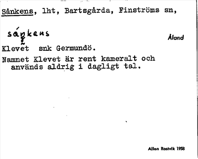Bild på arkivkortet för arkivposten Sånkens