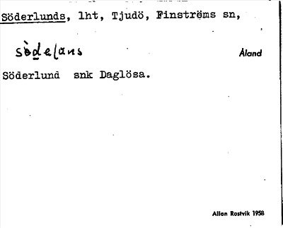 Bild på arkivkortet för arkivposten Söderlunds