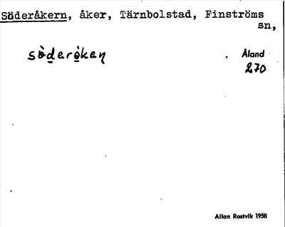 Bild på arkivkortet för arkivposten Söderåkern