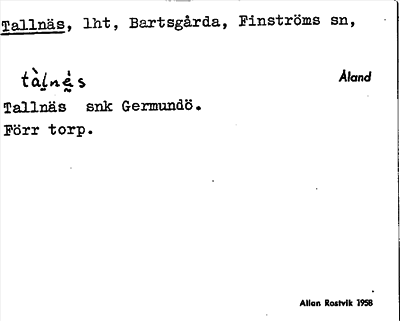 Bild på arkivkortet för arkivposten Tallnäs