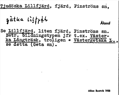 Bild på arkivkortet för arkivposten Tjudöska Lillfjärd