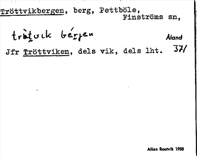 Bild på arkivkortet för arkivposten Tröttvikbergen
