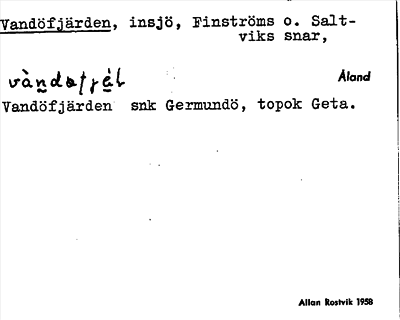 Bild på arkivkortet för arkivposten Vandöfjärden