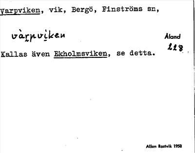 Bild på arkivkortet för arkivposten Varpviken