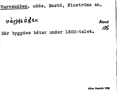 Bild på arkivkortet för arkivposten Varvsudden