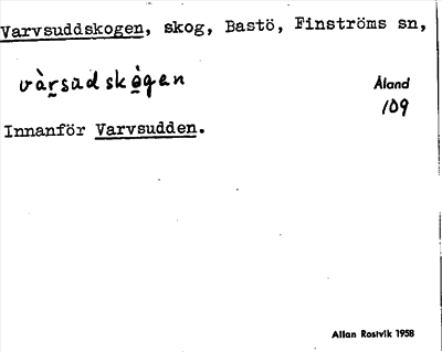 Bild på arkivkortet för arkivposten Varvsuddskogen