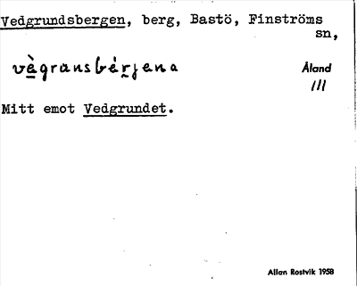 Bild på arkivkortet för arkivposten Vedgrundsbergen