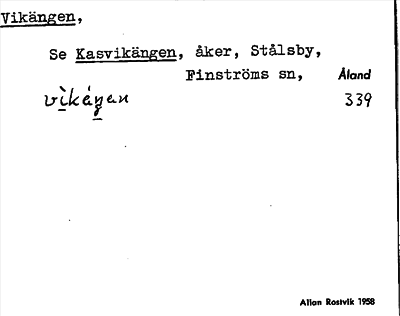 Bild på arkivkortet för arkivposten Vikängen
