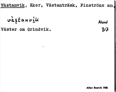 Bild på arkivkortet för arkivposten Västanvik