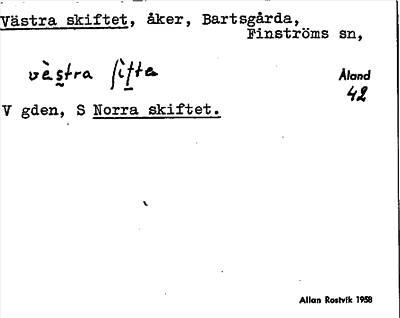 Bild på arkivkortet för arkivposten Västra skiftet