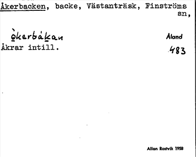 Bild på arkivkortet för arkivposten Åkerbacken