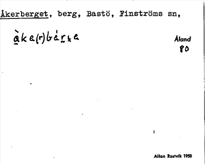 Bild på arkivkortet för arkivposten Åkerberget