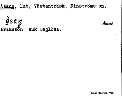 Bild på arkivkortet för arkivposten Åsäng