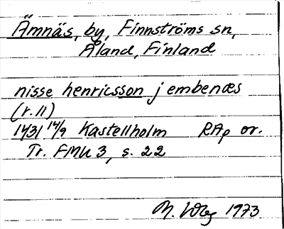 Bild på arkivkortet för arkivposten Ämnäs