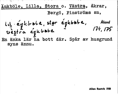 Bild på arkivkortet för arkivposten Änkböle, Lilla, Stora o. Västra